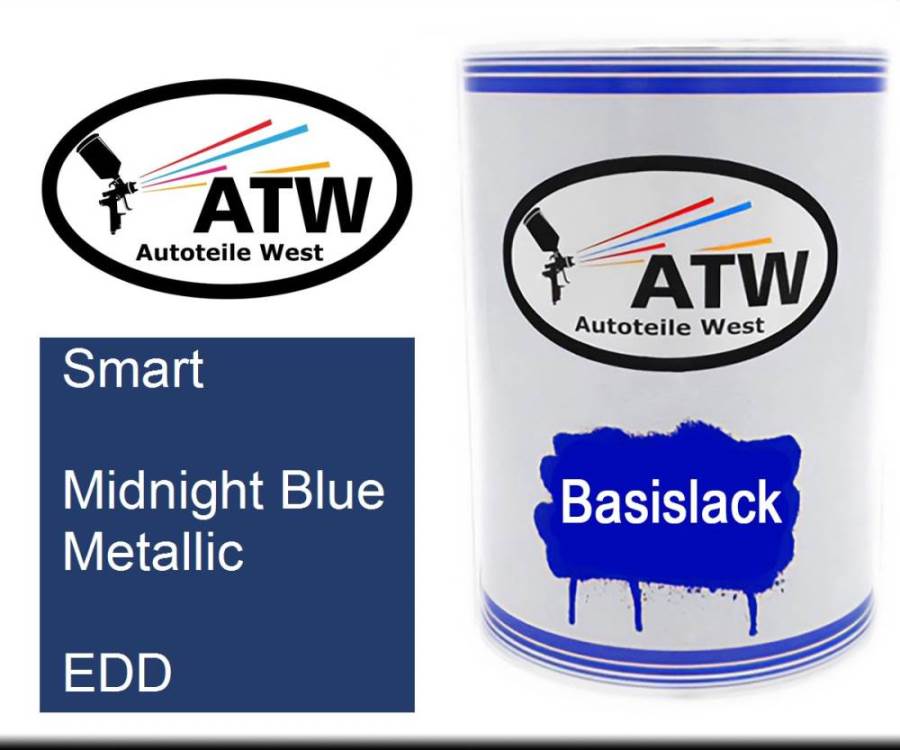 Smart, Midnight Blue Metallic, EDD: 500ml Lackdose, von ATW Autoteile West.